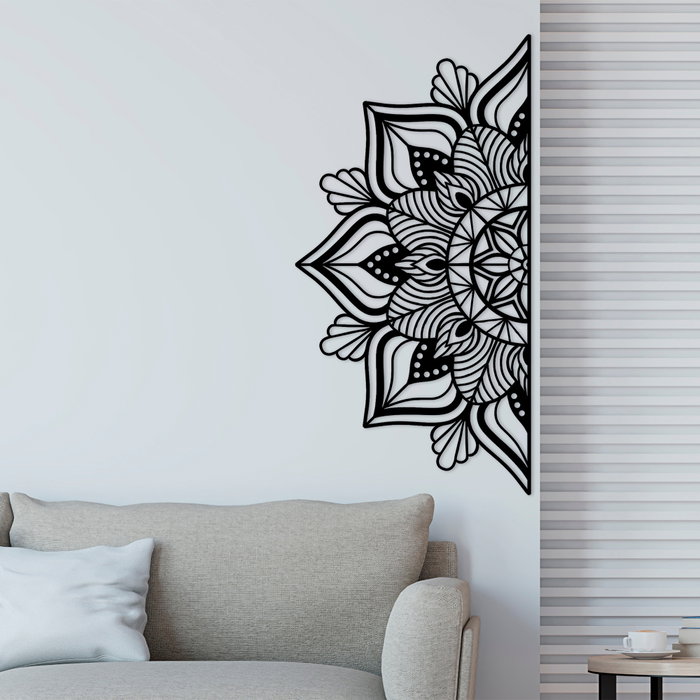 Wallity Mandala-S-1 Accesorio de Pared Decorativo de Metal Negro